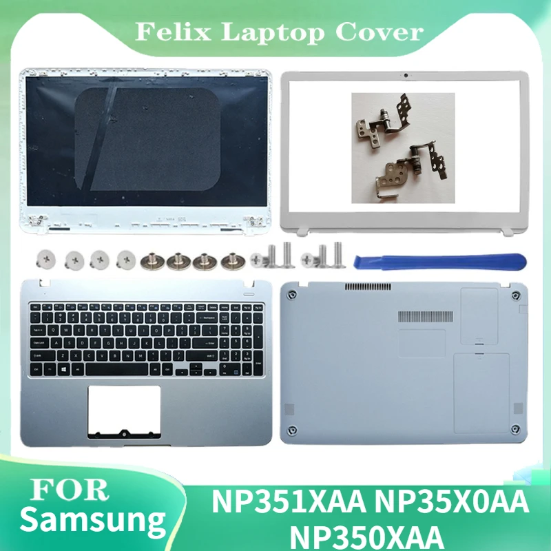 New For Samsung NP350XAA NP35X0AA NP351XAA LCD Rear Lid Back Top Cover Front Bezel Palmrest Upper Bottom Base Case White Grey