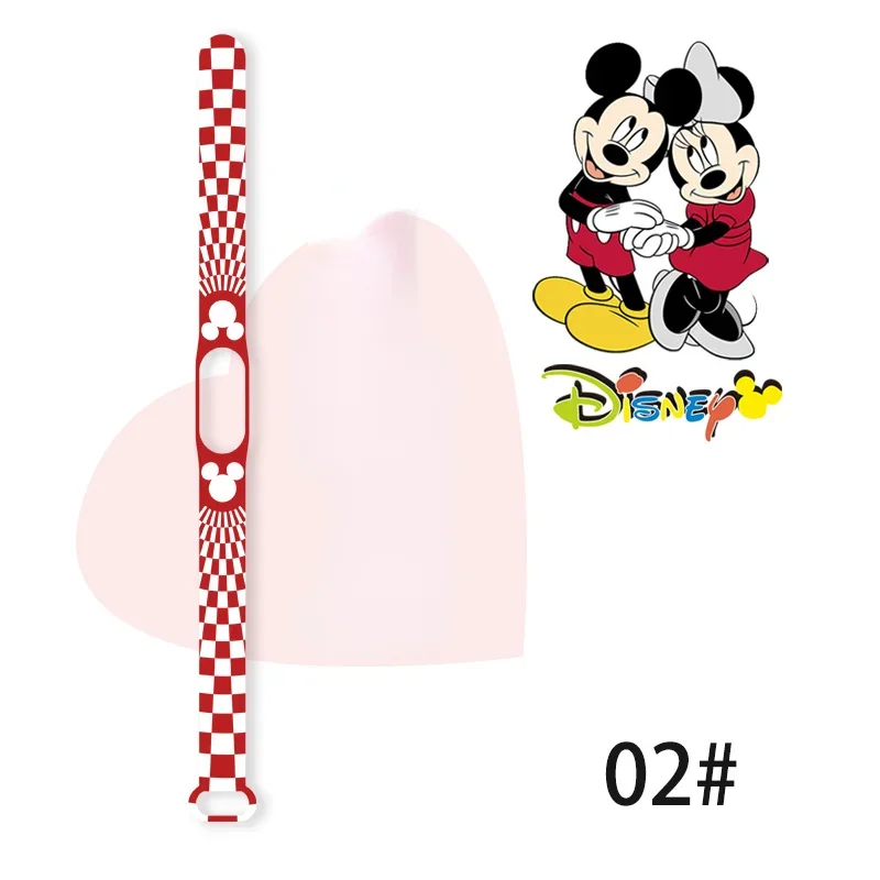 Disney Mickey Minnie Strap for Xiaomi Mi Band 3 4 5 6 7 Silicone Wristband Bracelet Smart Watch Replacement Band Accessory