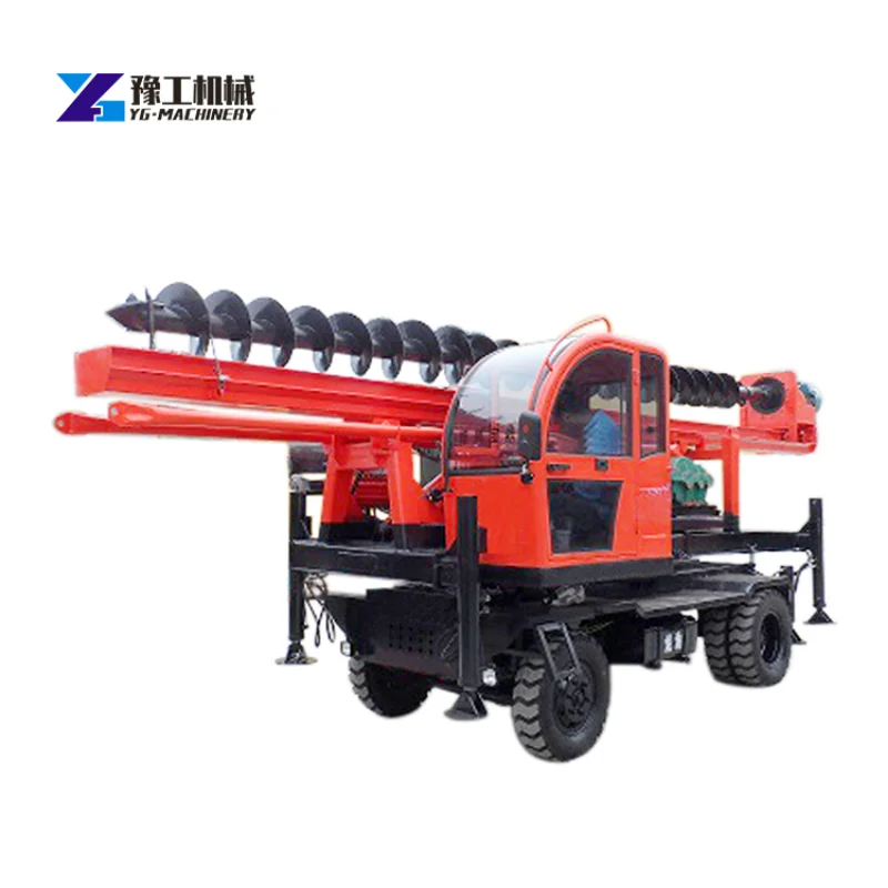 New Arrival Solar Pile Driver Bore Hole Drilling Rig Machine Portable Ground Screw Rotary Excavation Piling Driver Supplier