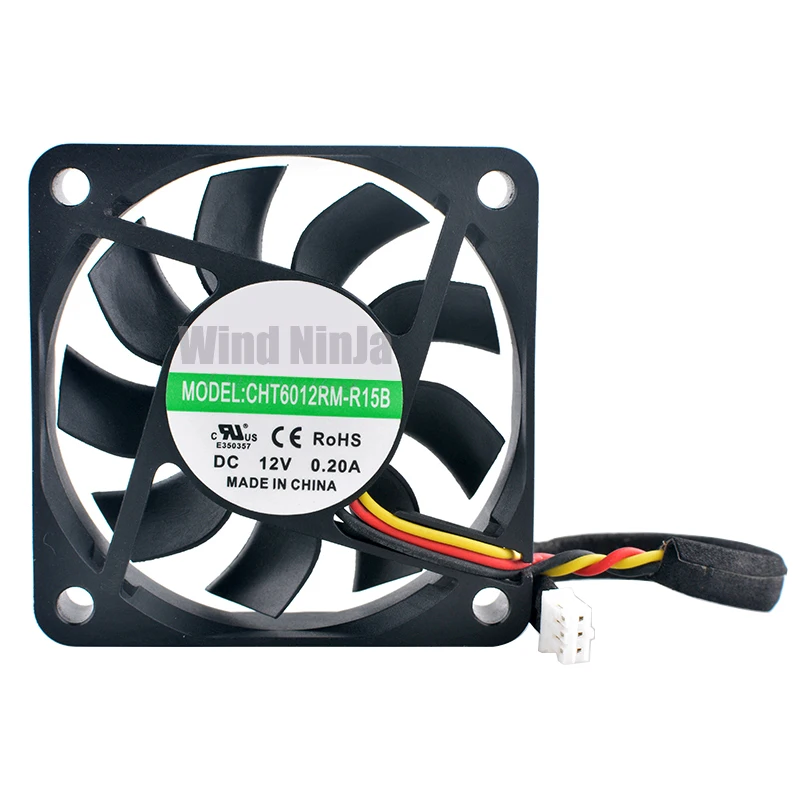 CHT6012RM-R15B 6cm 60mm fan 60x60x15mm DC12V 0.20A 3pin Axial fan cooling fan for switch power supply