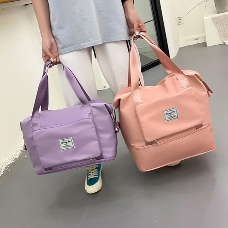 Bolsas de viaje plegables de gran capacidad para mujer, bolso de hombro de almacenamiento para Yoga y gimnasio, bolso de equipaje impermeable, bolsa de viaje, nuevo