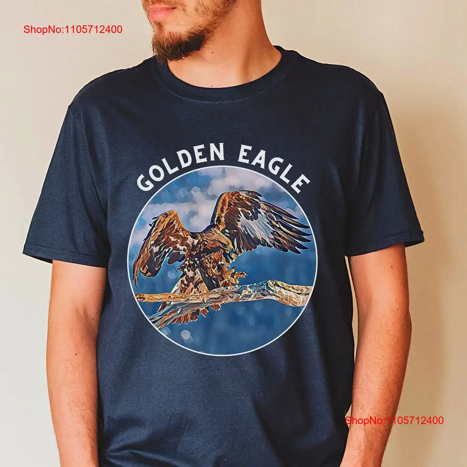 Eagle T Shirt for Dad Golden Birdwatching shirts Him Falconer vintage Washed Slightly fashion Versatile Stylish streetwear