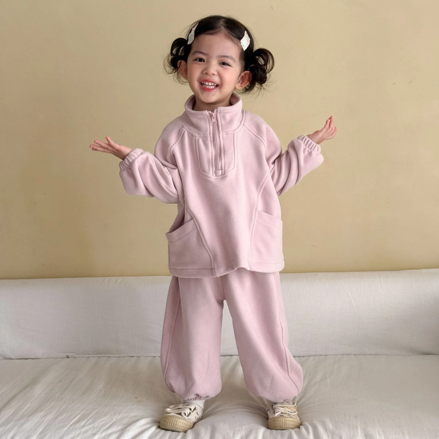 Set 2026 Spring and Autumn New Children's Clothing Korean Style Boys and Girls Stand Collar Loose Leisure Sports Two-piece Set