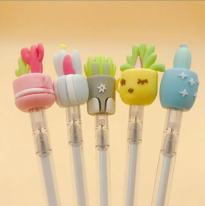 48 pcs/lot Kawaii Cactus Gel Pen Cute 0.5 mm Black Ink Signature Pens Office School Supplies Stationery Gifts