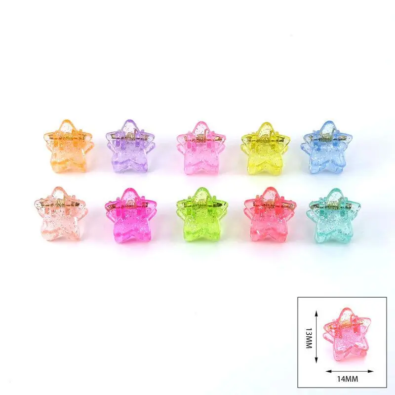 50 stuks Mini Haarspeldjes Kleurrijk Schattig Bloem/Ster/Kroon/Tekening Haarspelden DIY Pop voor Kinderen Huisdier Handgemaakte Ambachten Decoratie Accessoires