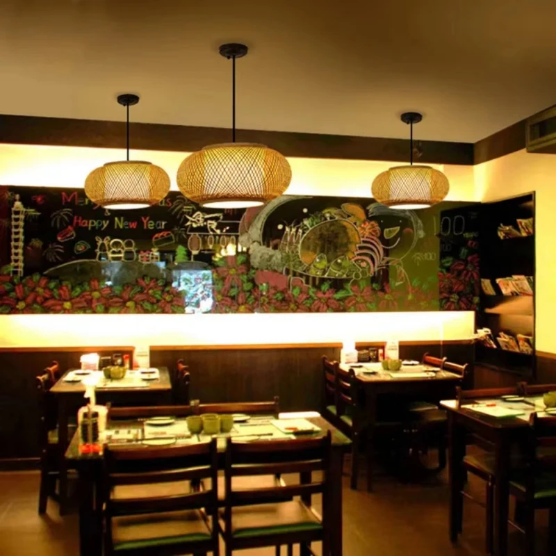 

Новейшие бамбуковые подвесные светильники, потолочные лампы, плетеные из ротанга, ручной работы, для дома и столовой, декоративные, ХИТ ПРОДАЖ