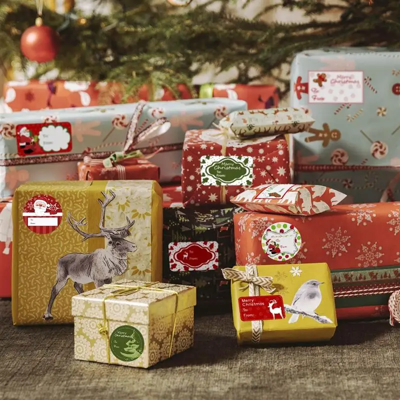 144 adesivi per etichette regalo autoadesive natalizie 24 disegni assortiti babbo natale pupazzi di neve albero di natale cervi etichette natalizie decalcomanie