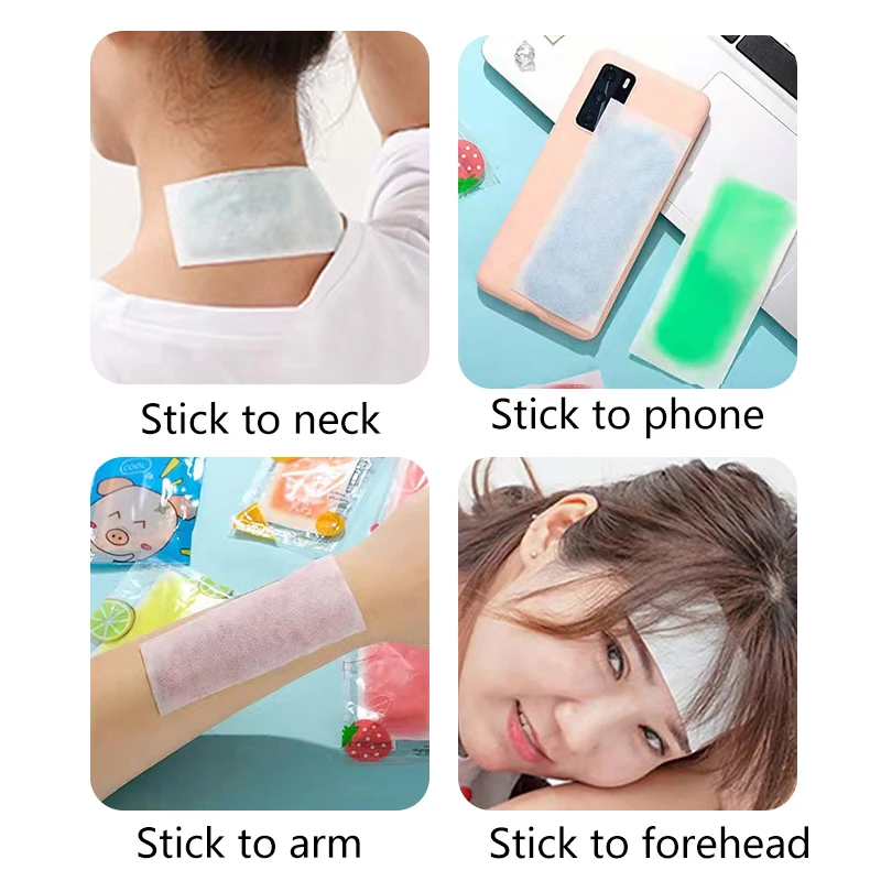 1/5 คู่รสผลไม้ Multi-Purpose Cooling Patch เจลติดทนนาน Sheetscute โทรศัพท์มือถือ Cooling Patch ไข้วางฤดูร้อนกลางแจ้ง