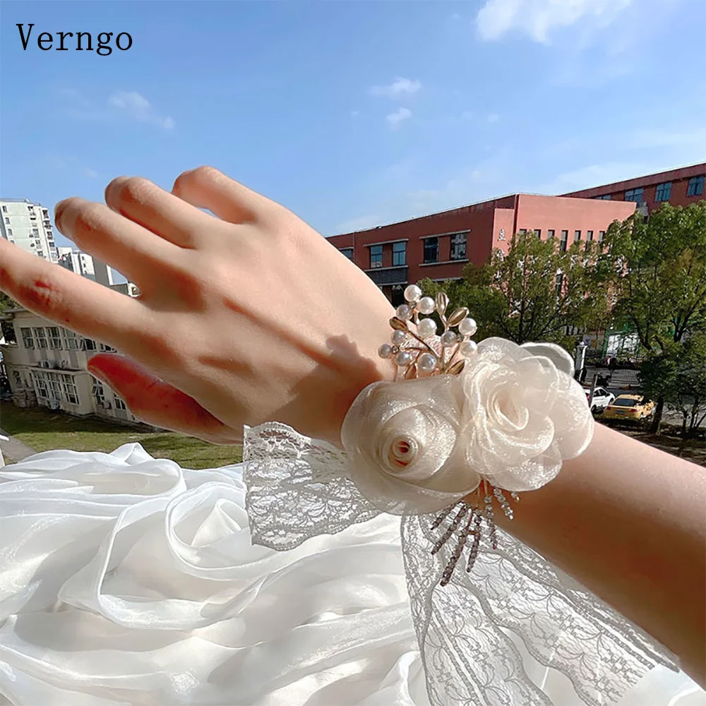 Verngo Bridesmaid wrist flower Wedding bride high sense flower bracelet flower chest flower Fairy Sister Group Customized