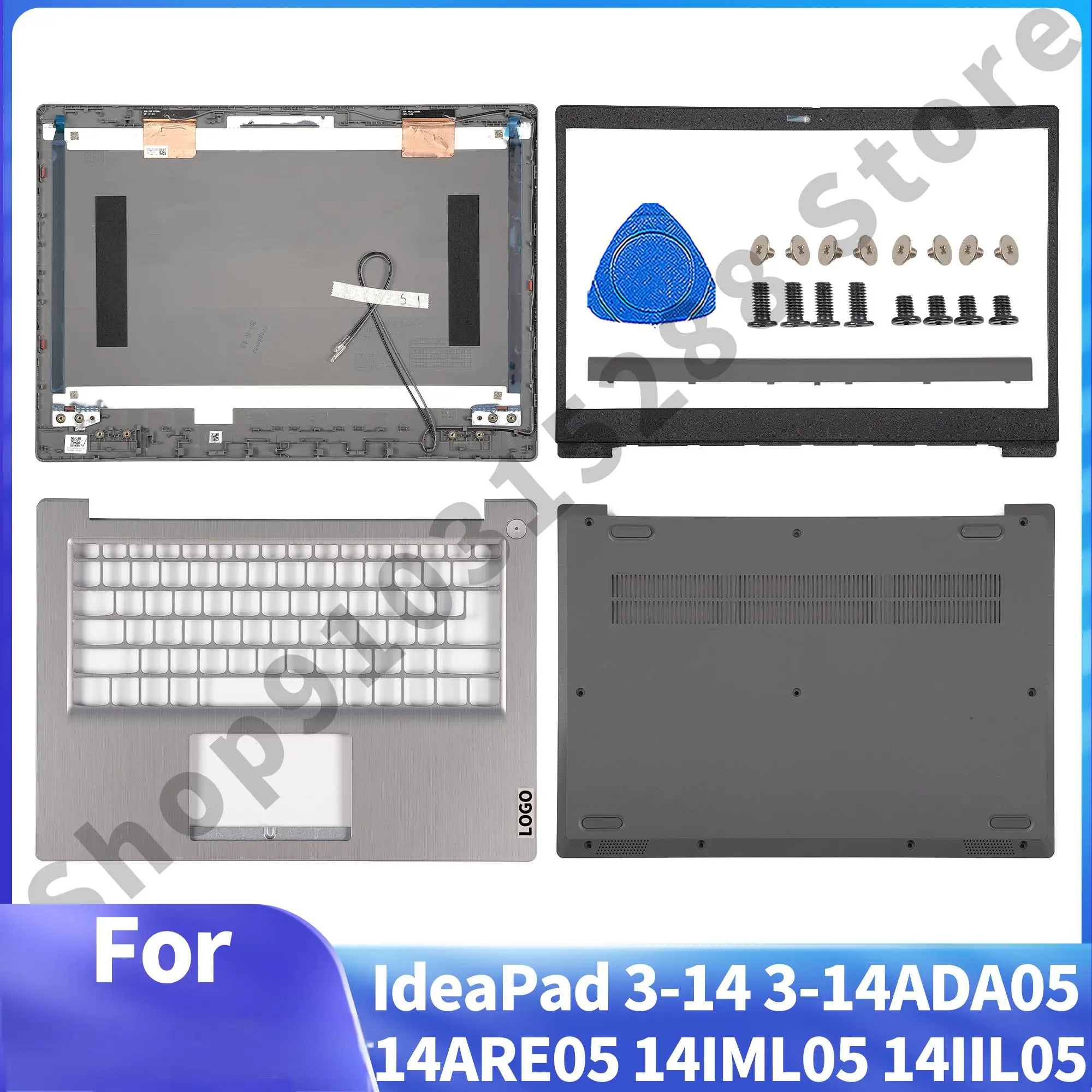 

Новинка для IdeaPad 3-14 3-14ADA05 3-14ARE05 14IML05 14IIL05 задняя крышка ЖК-дисплея, упор для рук, лицевая панель клавиатуры, нижняя петля корпуса GS452