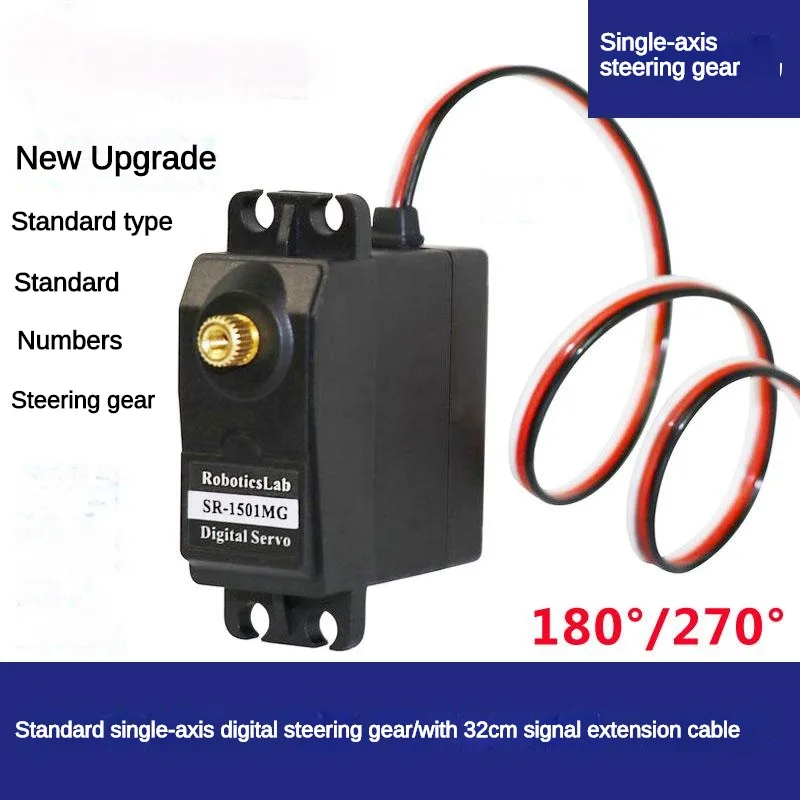 

Аутентичный стандартный цифровой рулевой механизм SR-1501MG, робот с высоким крутящим моментом 17 кг, металлические сервоприводы, цельножелезный сервопривод