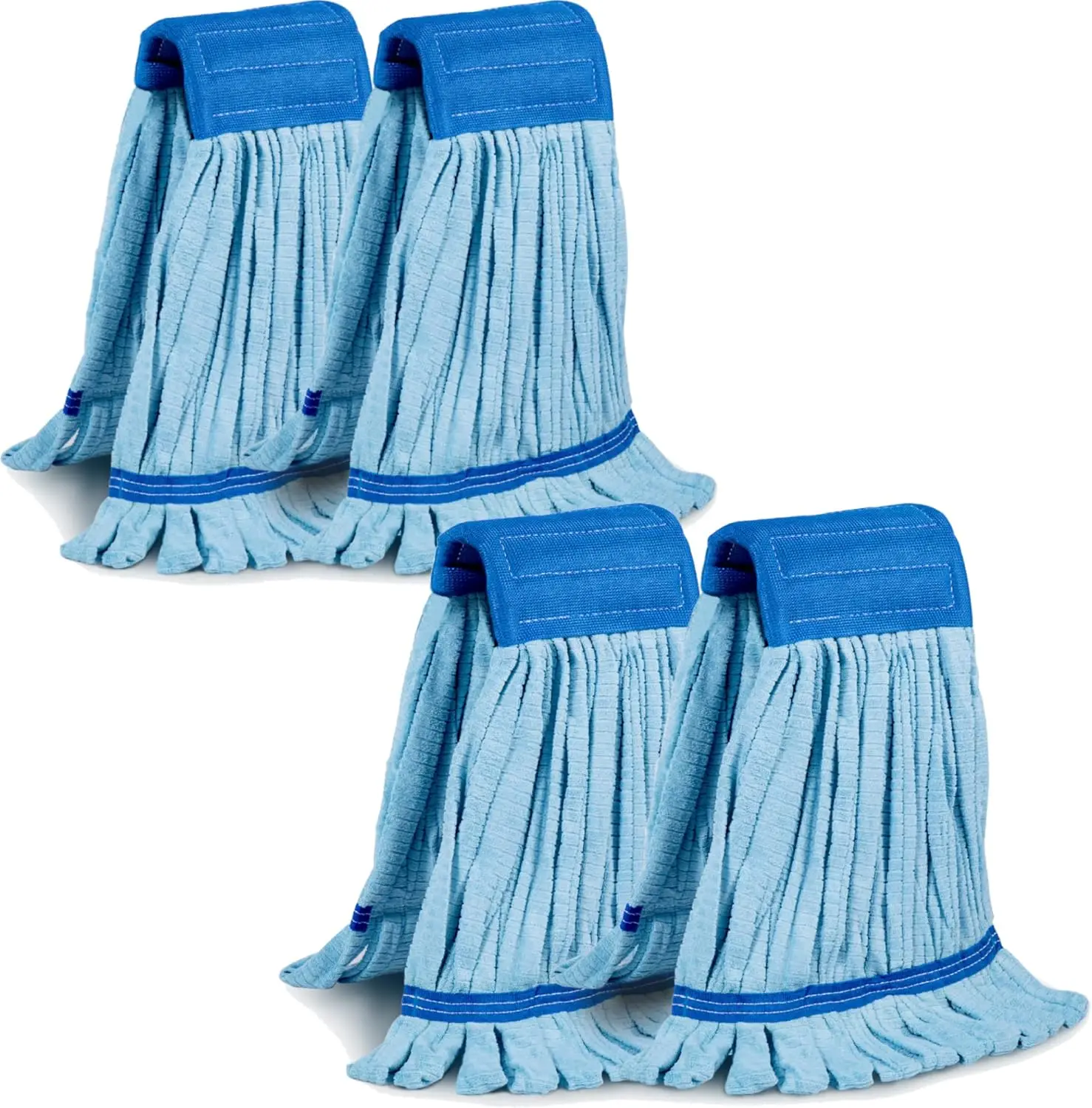 

4-Pack Heavy Duty Microfiber Mop Heads, 400GSM, Extra Absorbent for Commercial Use