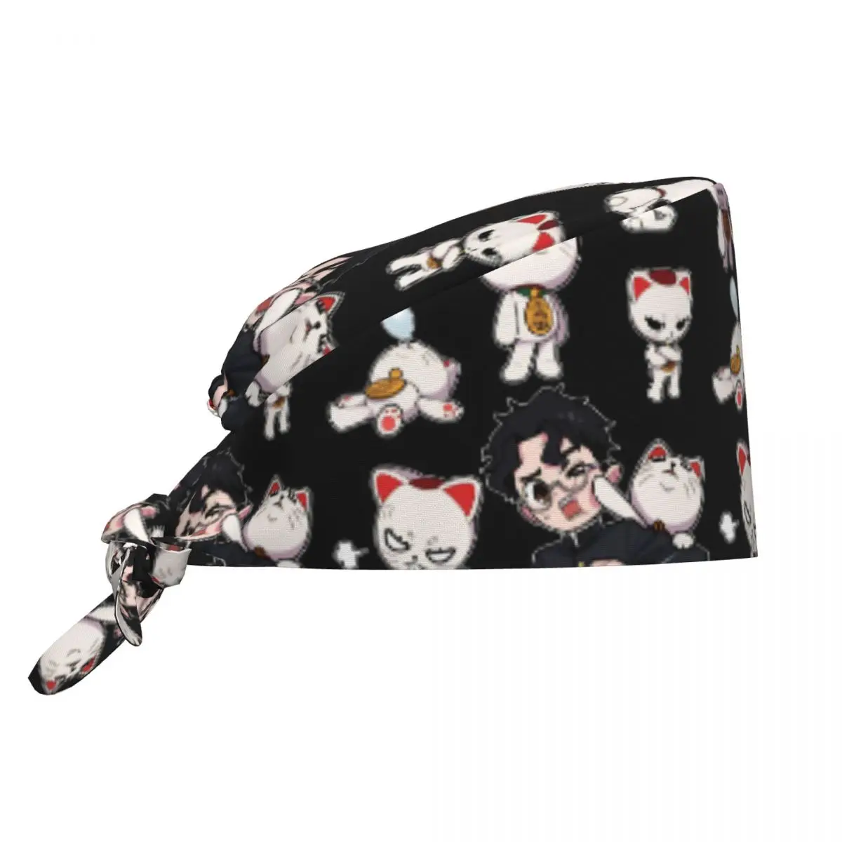 Medical Hat Anime Dandadan Work Scrubs Hat For Unisex Women Comfy Elastic Nurse Hat Long Hair Design Working Caps