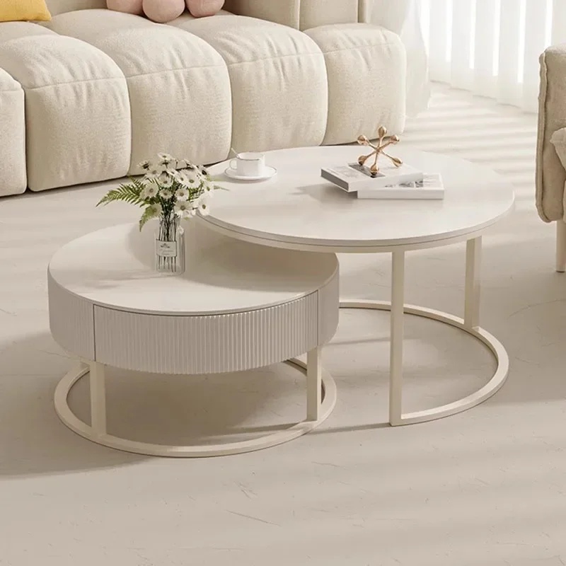 Tea Coffee Table Round Minimalist Living Room End Luxury Table Console Designer Desks Tavolino Da Salotto Home Decorations