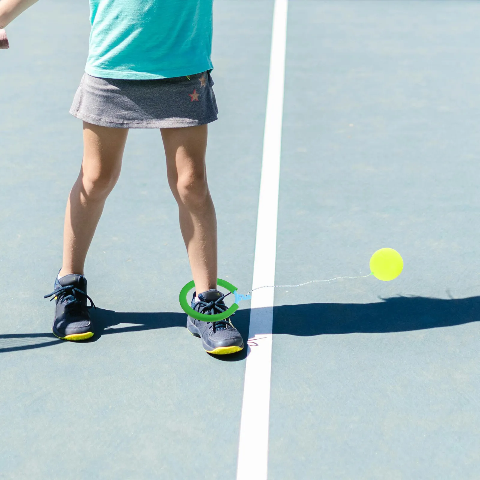 2Pcs Glowing Ankle Skip Ball Plastic Rotating Ring Exercise Equipment for Kids Adults Balance Training Outdoor Indoor Fitness