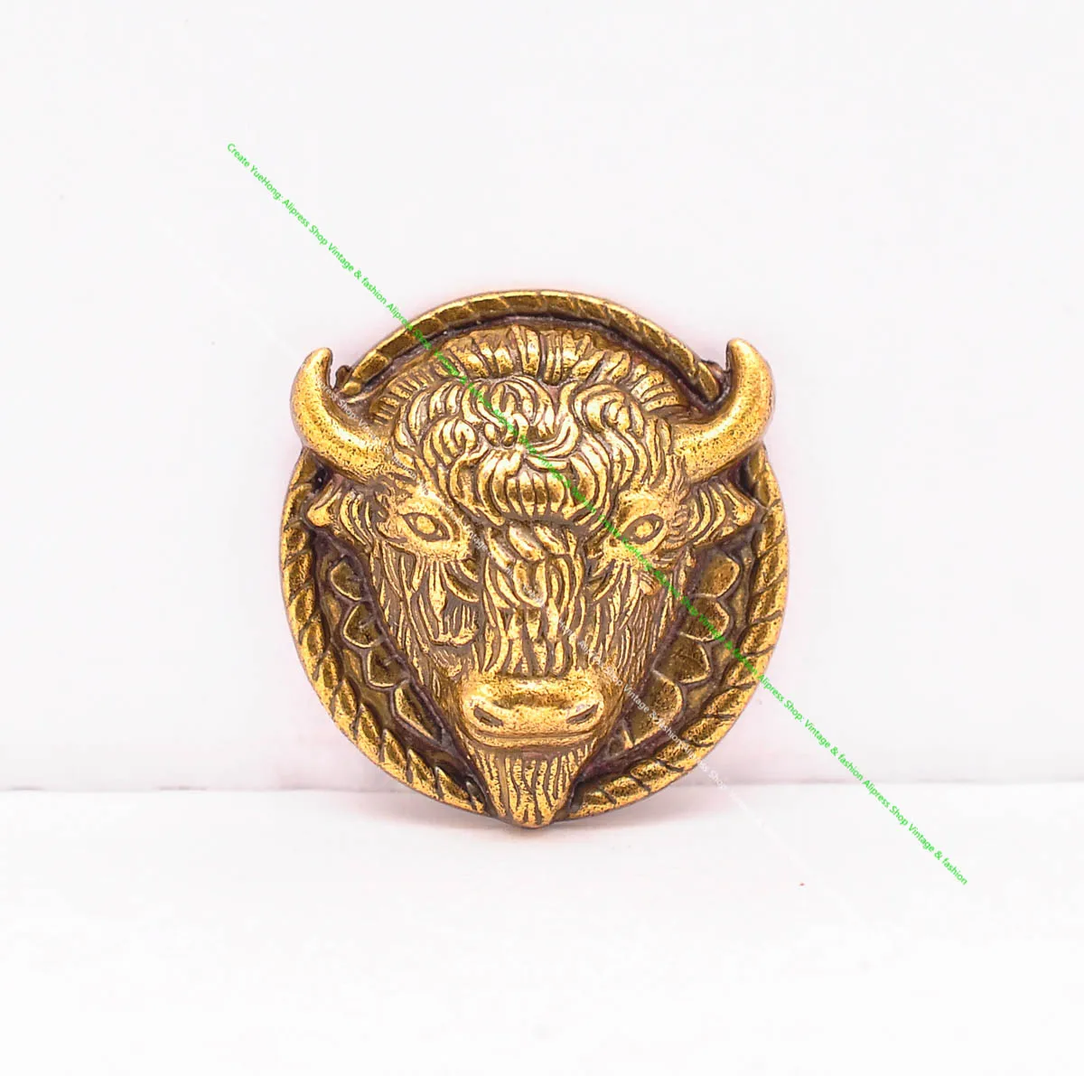 

10X 26*25Mm Heavy Duty Brass Western Buffalo Head Bison Leathercraft Accessories Horse Holster Saddles Belt Concho Screwback
