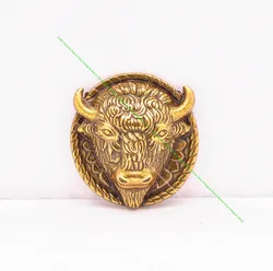 10X 26*25Mm Heavy Duty Brass Western Buffalo Head Bison Leathercraft Accessories Horse Holster Saddles Belt Concho Screwback