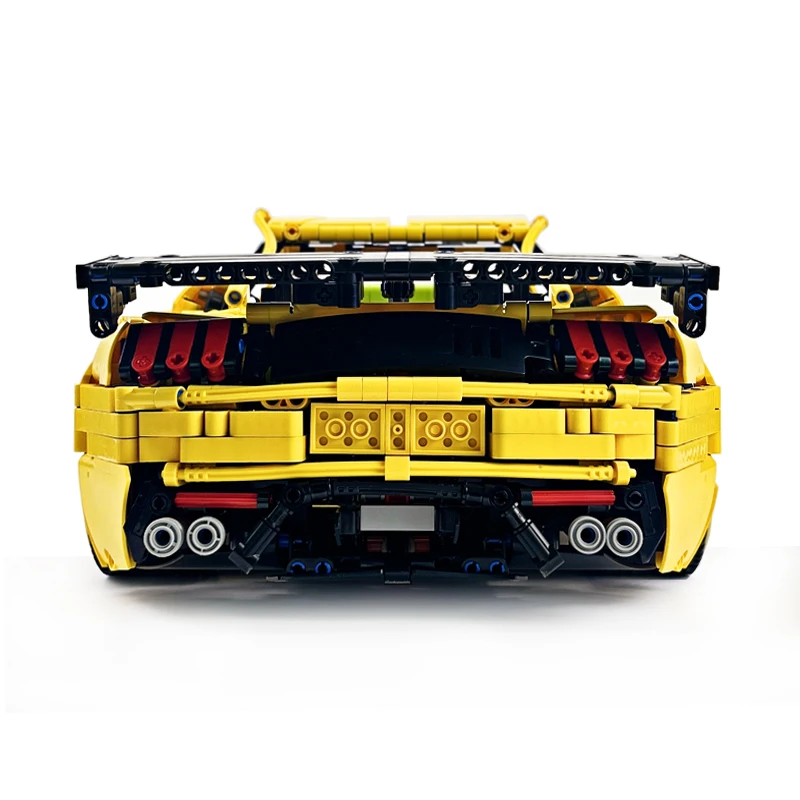 Personnalisé jaune technique 165802 Super véhicule de sport 1:8 modèle bloc de construction brique Puzzle éducatif bricolage jouet cadeau de noël enfant