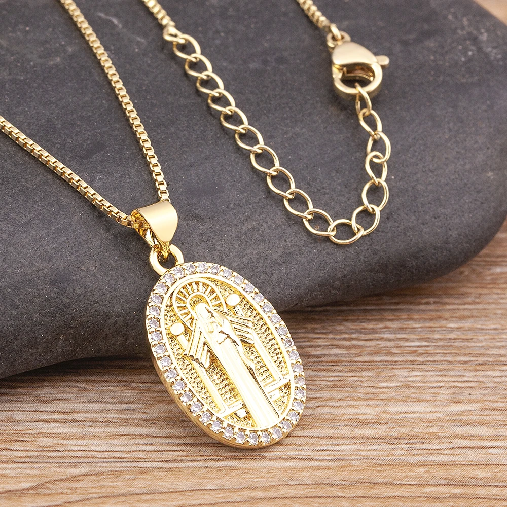 AIBEF Religious Belief Jewelry Accessories Virgin Mary Religion Charms Pendant Necklaces For Men Woman Jewelry