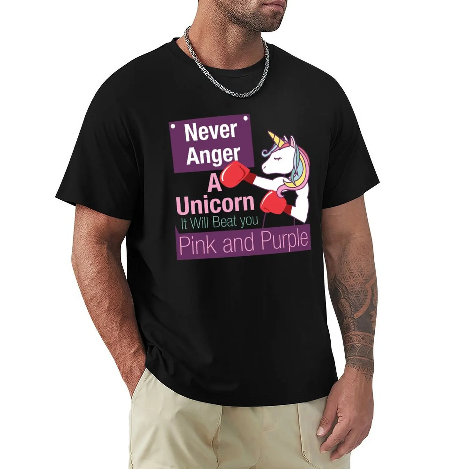 Never annoy a unicorn T-Shirt t shirt for man 100 percent cotton T-Shirt