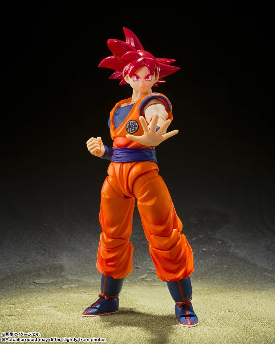 100% الأصلي بانداي لعبة دراغون بول Sh Figuarts Shf Son Goku Saiyan God Instilled مع ضوء القلوب الصادرة عمل أرقام