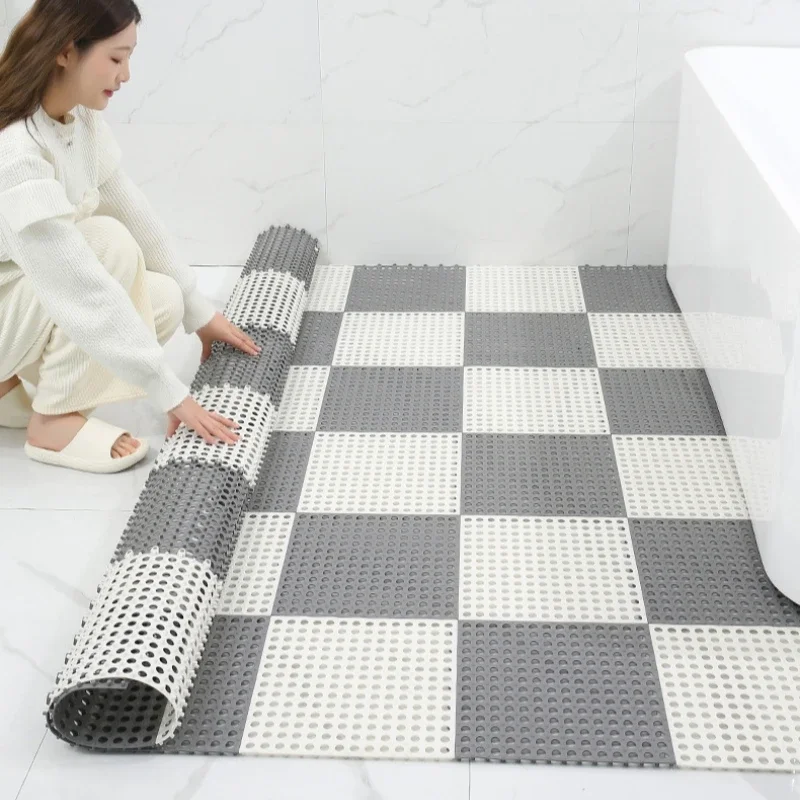 Bathroom Non-Slip Mat Waterproof Spliced Floor Mat Household Toilet Shower Room Non-Slip Mat Spaced Water Mat Bathroom