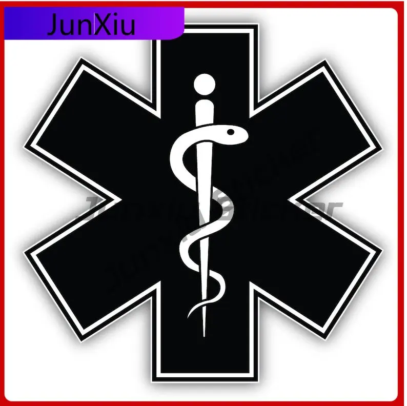 Warning Medical Sign Car Vinyl Sticker Bumper Anti Scratch Exterior Decal Camping Logo Sticker For Car Decoration Adventure Moto