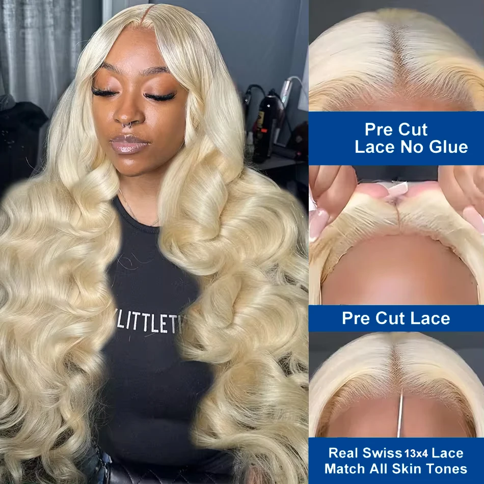 Honingblonde 13X4 Lace Front Human Hair Pruik 613 Body Wave Lace Frontale Pruiken Menselijk Haar Braziliaans Haar 250% Dichtheid Gekleurde Pruiken