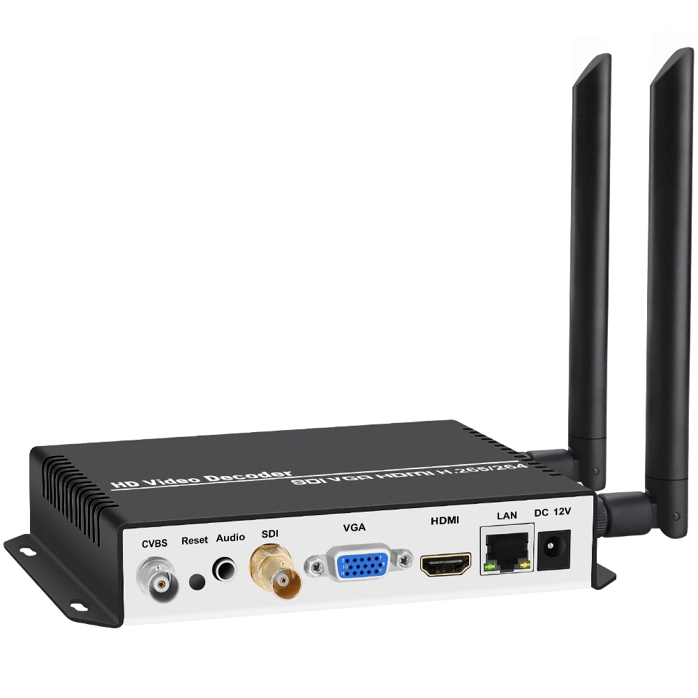 URay H.265 H.264 SDI VGA CVBS جهاز فك ترميز بث الفيديو HD IP كاميرا فك لدعم فك التشفير SRT