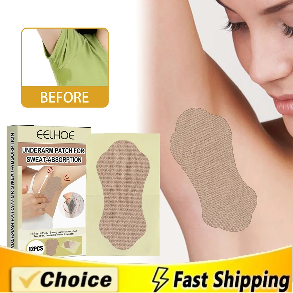 Underarm Absorb Patch Armpits Sweat Sticker Absorbing Sweat for Women Men 12pcs Strong Anti Perspiration Foot Sticker Patch