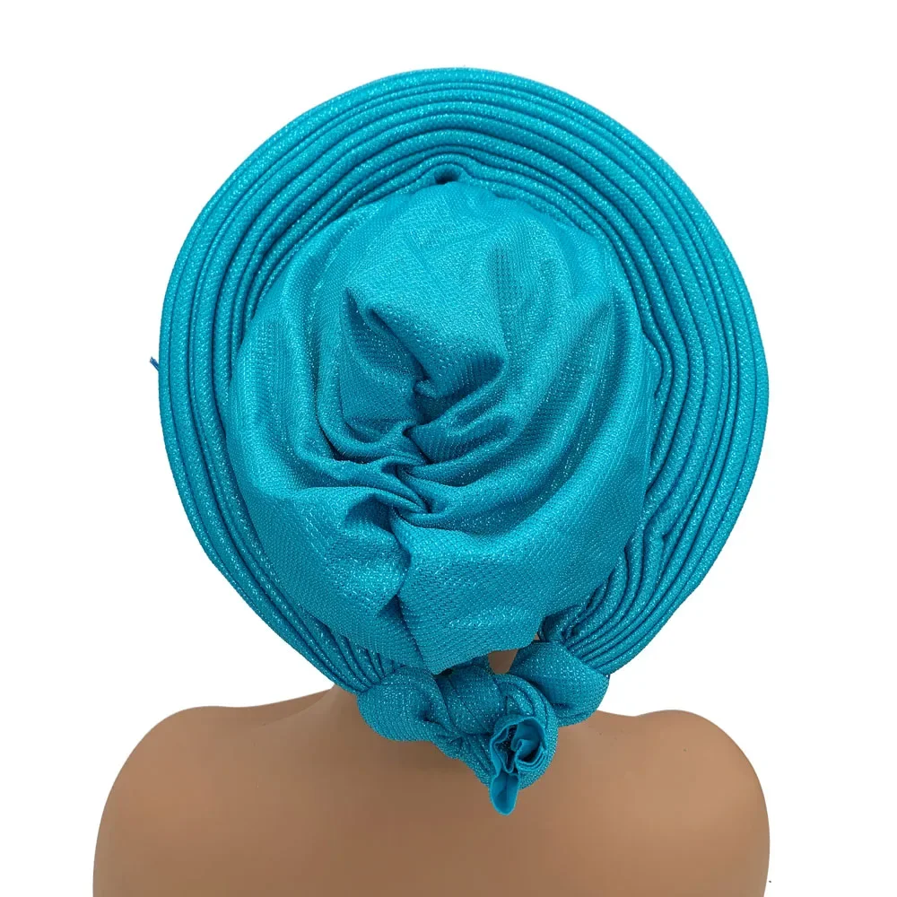 African Headtie Women\'s Turban Cap Nigeria Auto Gele Wedding Party Headpeice Female Head Wraps Already Handmade Autogele