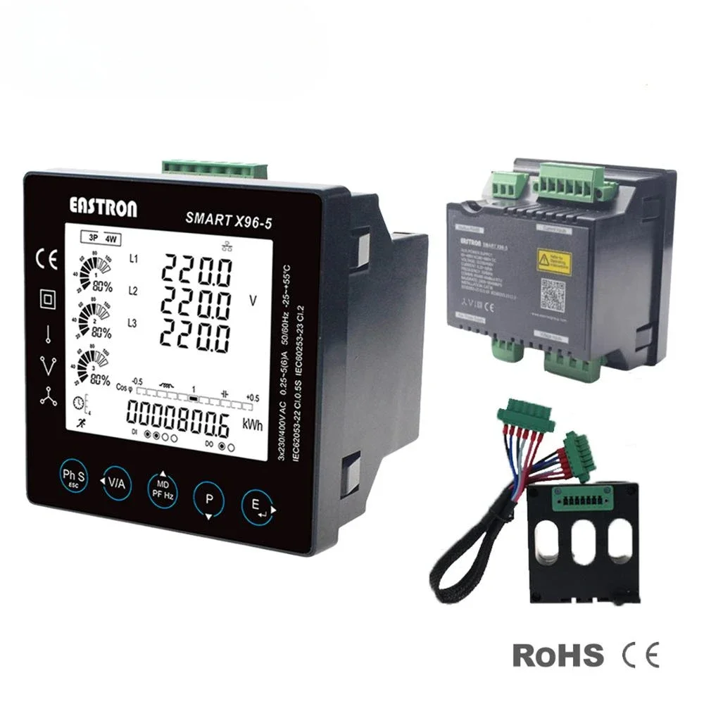 Three Phase Multifunction Smart X96-5F Digital Panel Meter 85 Electric Parameters Measured 2~63rd THD RS485 Modbus/Mbus