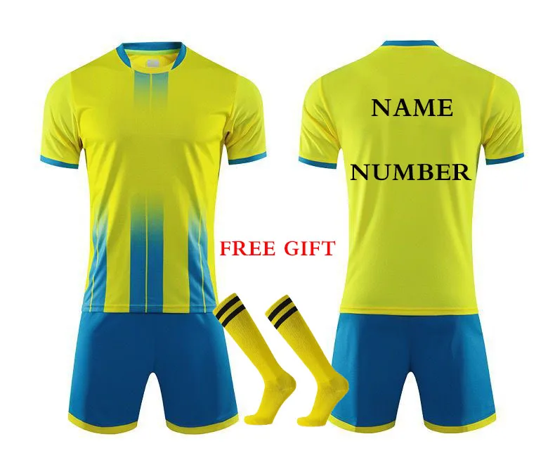 Custom Men Kids Soccer Jerseys Suit Boys Football Uniforms Futebol Shirt Sets Soccer Kit Children Girls Sportswear Clothing