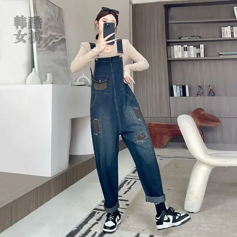 Korean Style Baju Jumpsuit Jeans Baju Kodok Denim Ukuran Besar