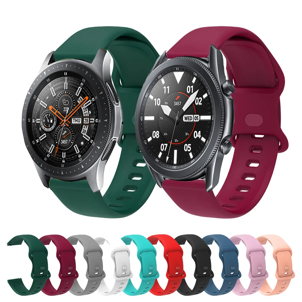 

Silicone Watchband For Samsung Galaxy Watch 3 45mm 41mm Sport 20mm 22mm Bracelet For Galaxy Watch 46mm 42mm Gear S3 S2 Strap