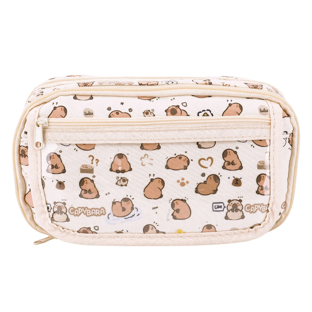 Милый кавайный пенал Capibala со стандартной сумкой для девочек, портативный Настольный органайзер, сумка для ручек, школьные офисные принадлежности