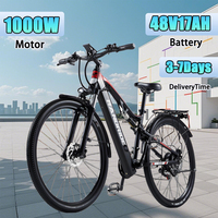 E Bike 1000W Powerful Motor 48V17AH Battery 21-Speed Hydraulic Braking Electric Bike 29-Inch Tires Mountain Electric Bicycle
