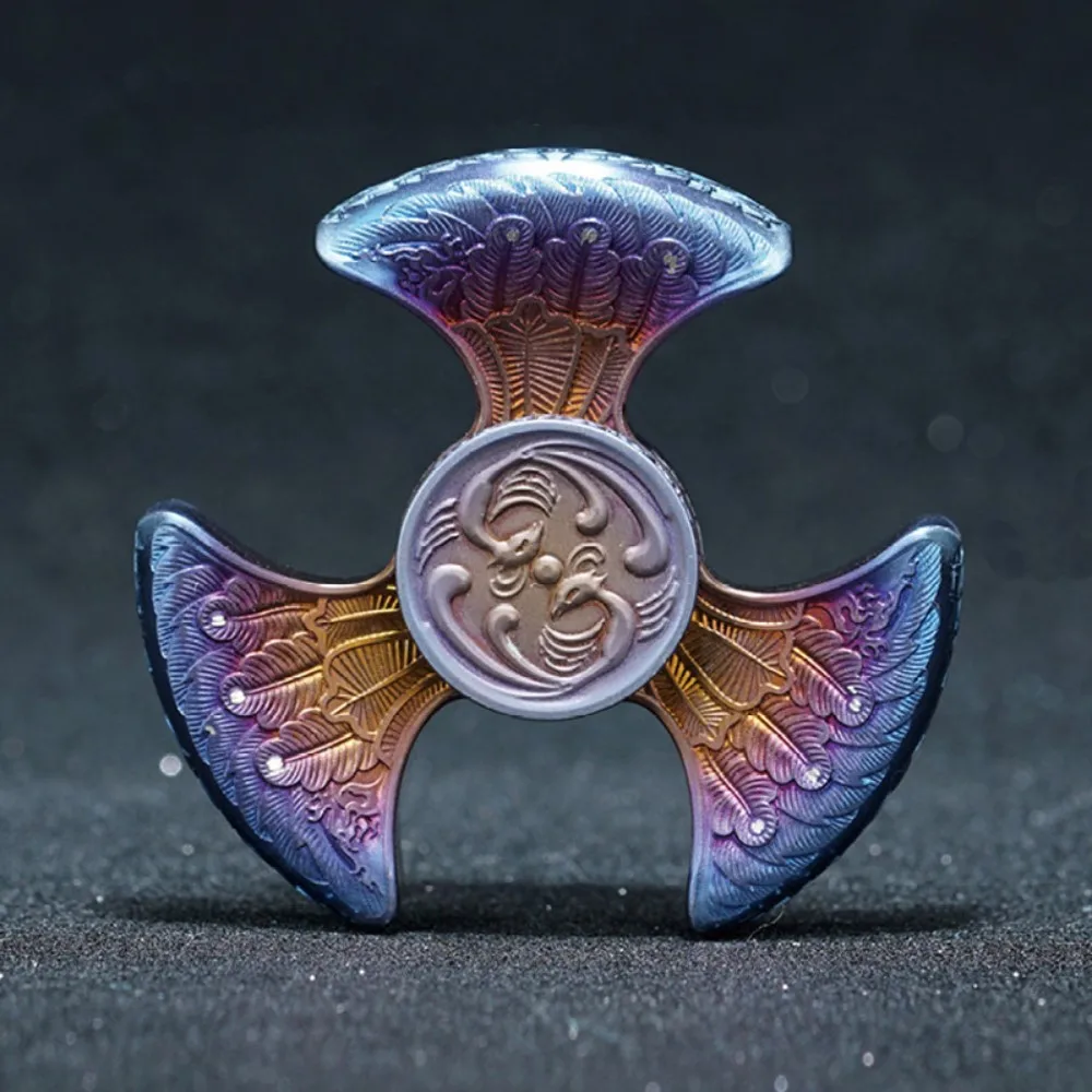 FEGVE EDC Fire Phoenix Hand Spinner Titanium Relief Fidget Spinner Stress Relief Toy Office Desk Anxiety Relief Gadgets