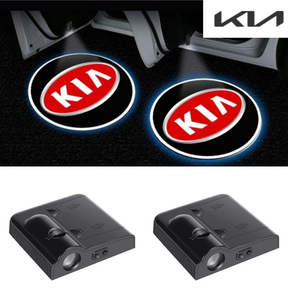 

2PCS Laser Projector Decor Lamp For GT LINE Kia Ceed Forte RIO STINGER Seltos K3 K5 Sorento Logo Led Car Door Welcome Lights