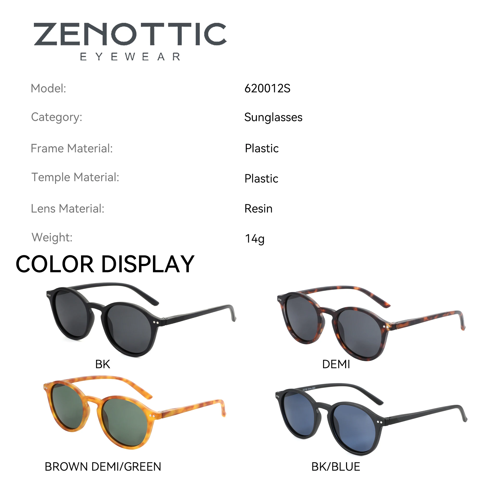 ZENOTTIC Retro Small Round/Square Polarized Sunglasses Vintage Lightweight Frame for Men Women  Fashion Shade