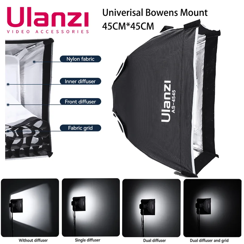 

Прямоугольная сотовая фотовспышка Ulanzi AS-4545 45x45 см