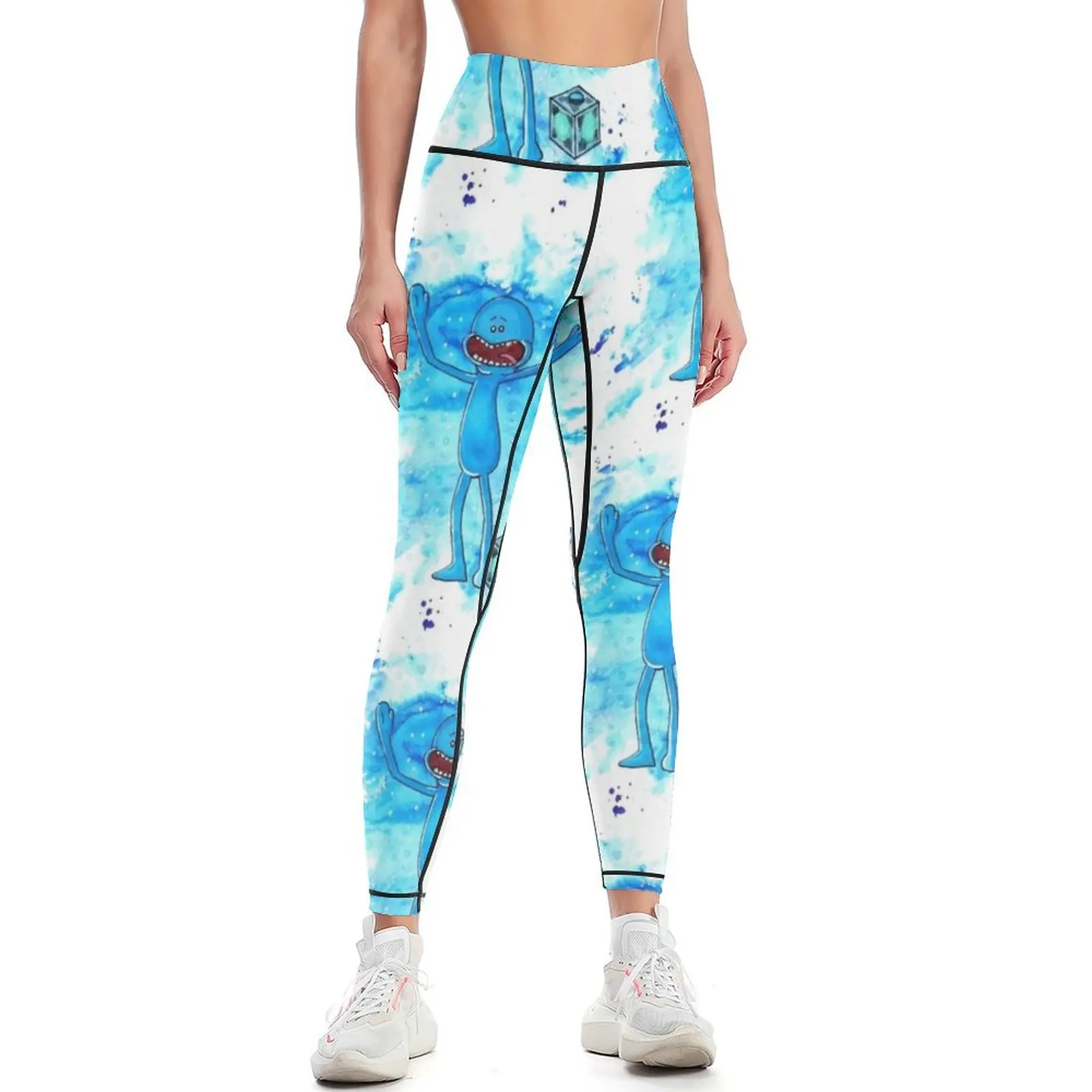 Mr Meeseeks - Watercolour Leggings sports woman gym Women's sports sports shirts gym push up legging Womens Leggings