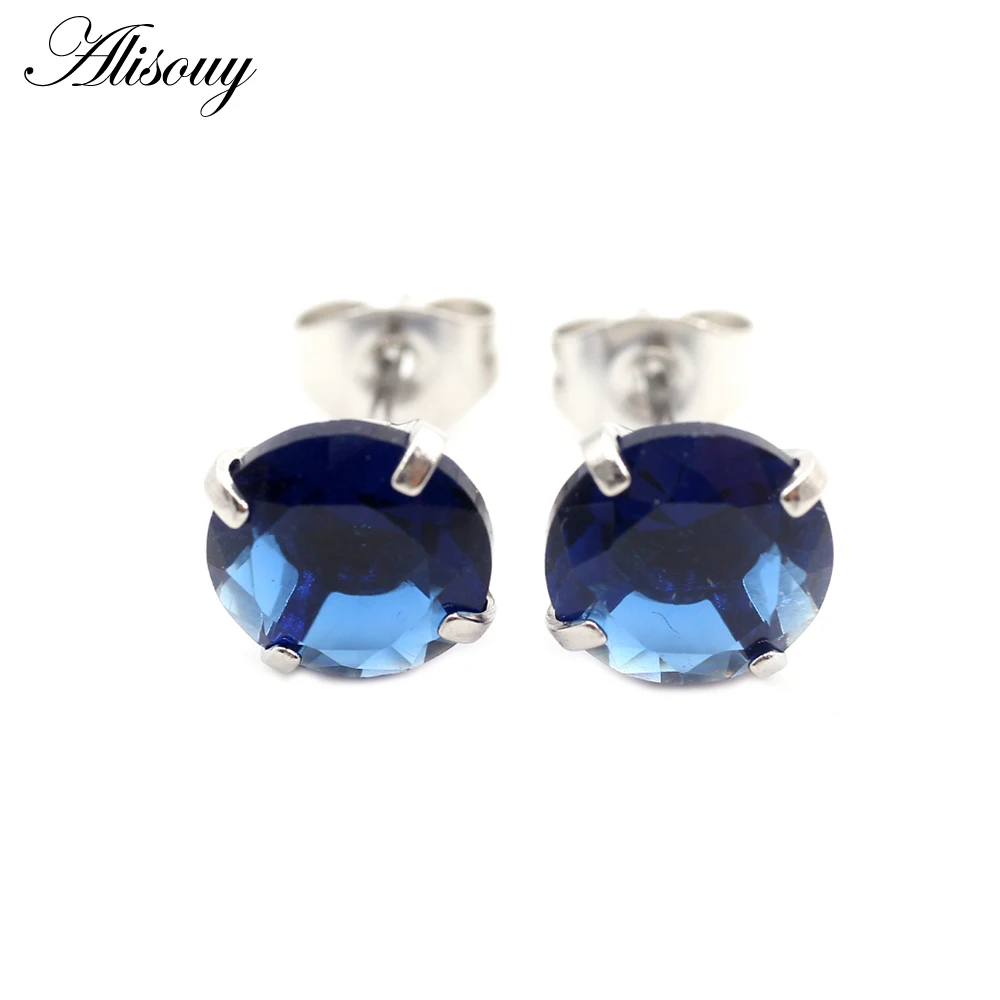 2pcs Gold Color CZ Crystal Ear Studs for Women
