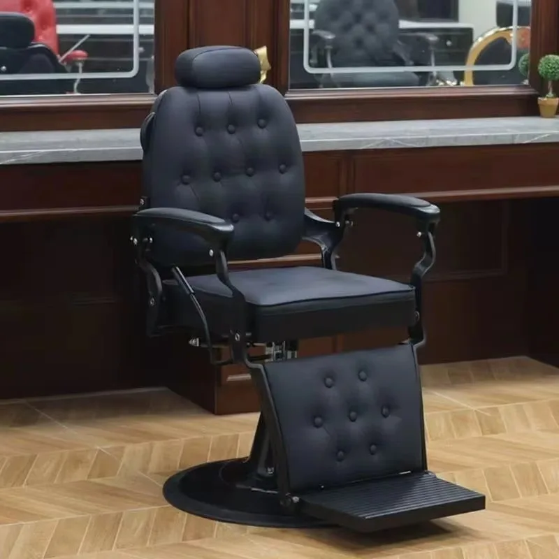 BarBer Men's Hair Salon Chair with Reclining and Swiveling Function, Haircutting Salon Chair