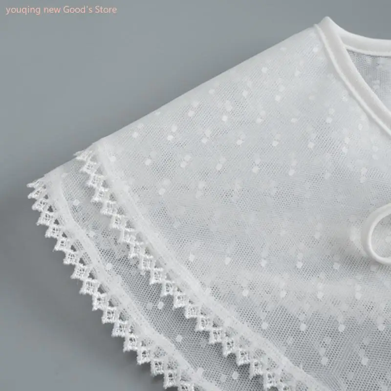 

49ME Lace Embroidered Trim False for Triangle Collars Tether Closure Garment Garnishi