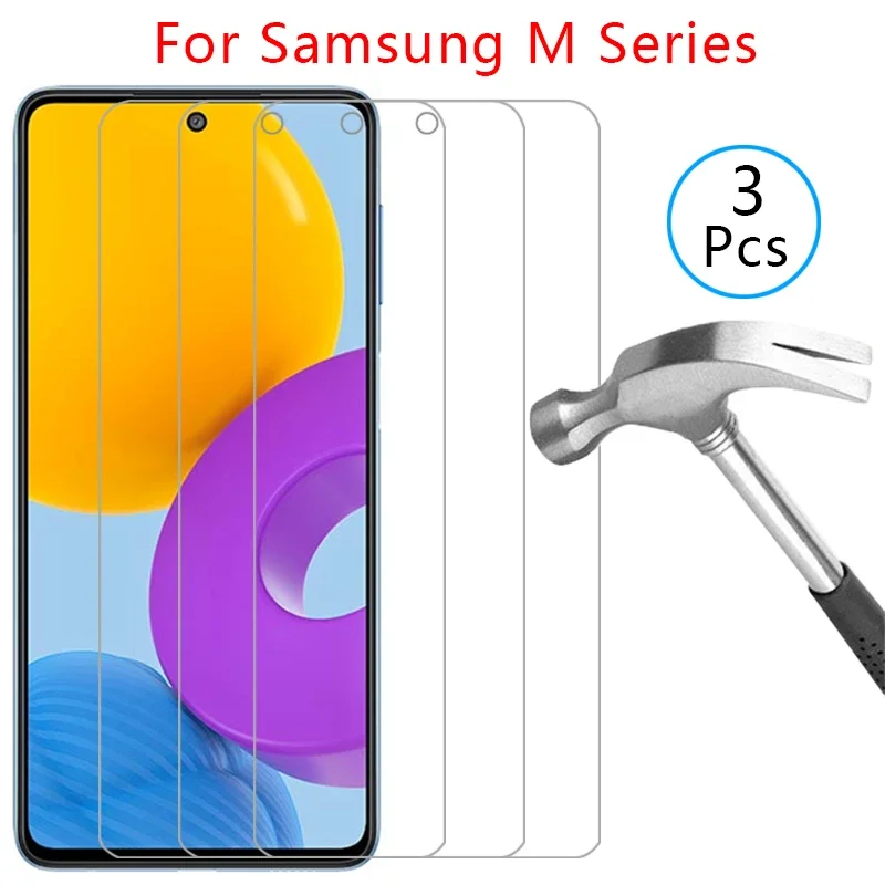 Kit com 3 Películas de Vidro Temperado para Samsung M52 5G, Capa Protetora para Samsung Galaxy M02, M02s, M2