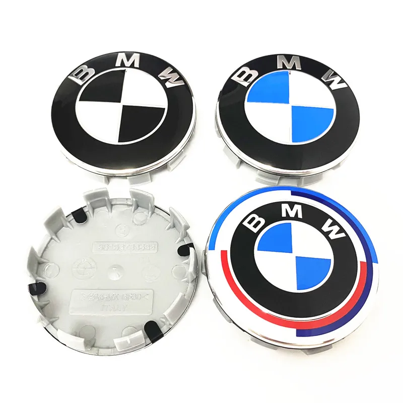 40 Pcs 36136783536 10 Pins 68mm Car Wheel Center Cap Rim Hubcap Hub Cover Logo Badge Emblem Auto Accessories 3D Blue White Black