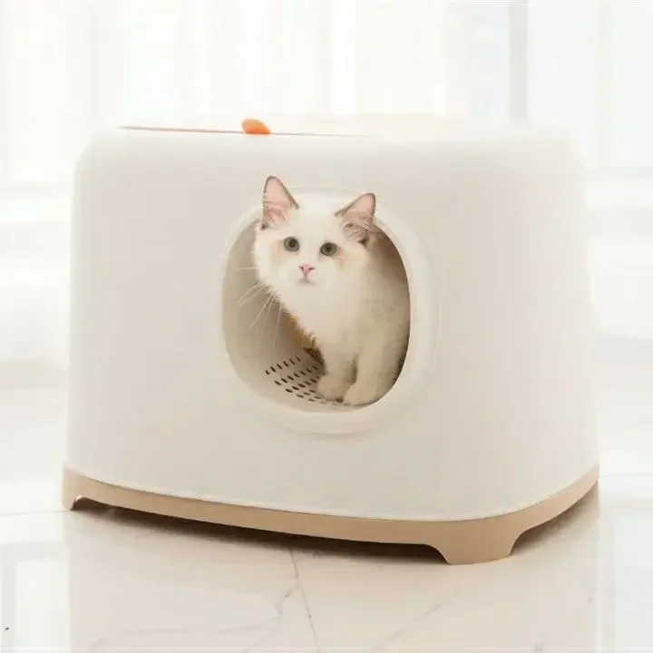 Litter box semi-closed deodorant does not easily splash space outside large cat toilet accessories Household pet products