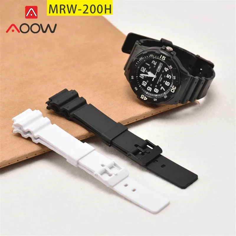 Resin Strap for Casio MRW-200H MRW200H Men Black Sport Waterproof Replace Bracelet Wrist Band Watch Accessories 18mm