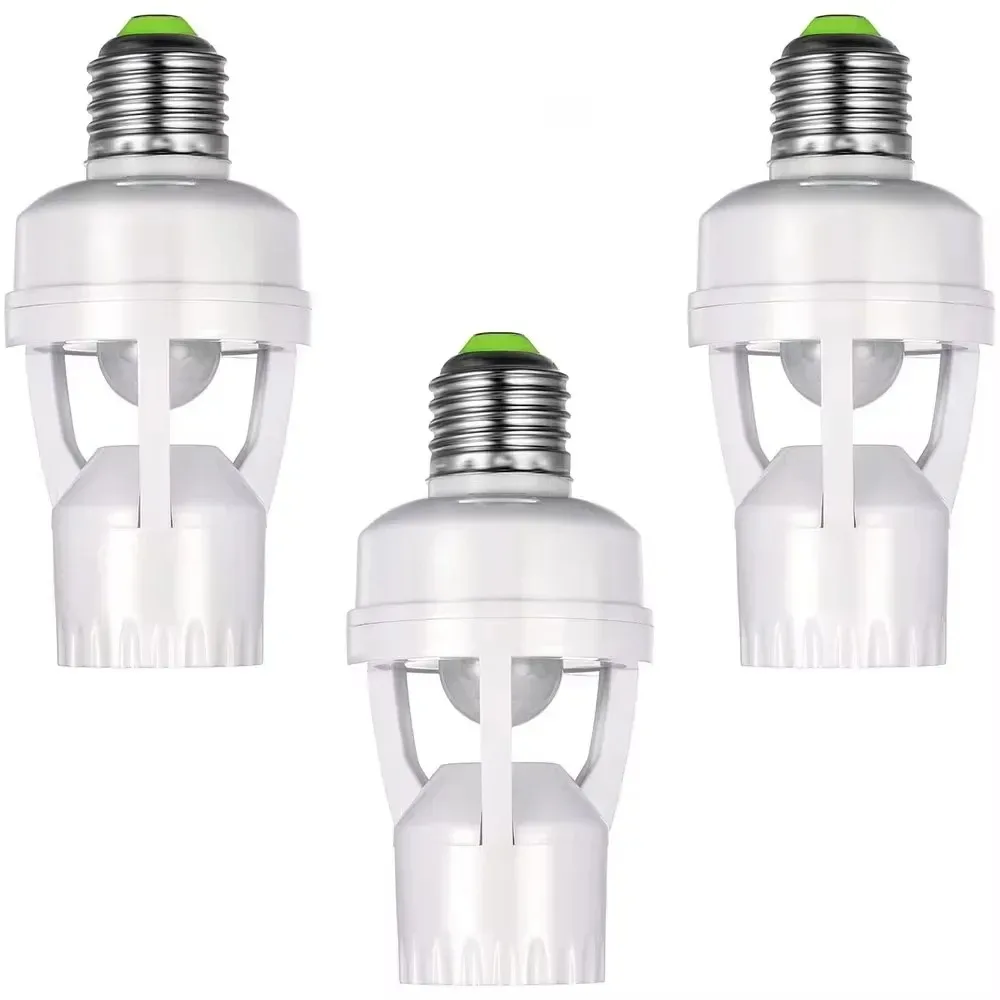 Motion Sensor Led Lamp Base E27 Socket Converter AC100-240V Light Bulb Holder Adapter Switch Adjustable PIR Human Induction